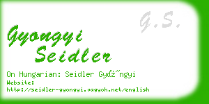 gyongyi seidler business card